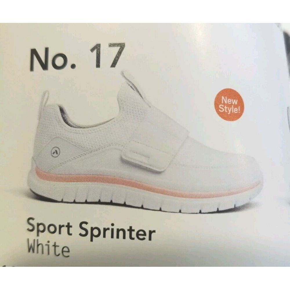 Anodyne 17‎ Womens White Sport Sprinter Slip Shoes Comfort Sneakers Size 8W